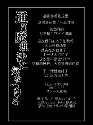 [冷し中華おわりました (ズル)] 通り魔理沙にきをつけろ 其の伍 (東方Project) [涛哥个人汉化] [DL版]_29