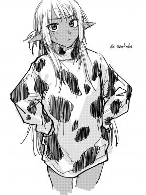 [暴碧汉化组] [えーすけ] えっちな褐色エルフJKとの暮らし方2｜如何与色色的褐色精灵JK一起生活2 (WEEKLY快楽天 2021 No.34) [無修正]_35