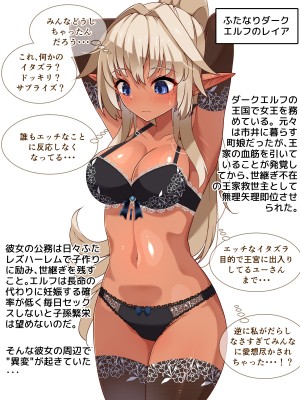 [朝風の雫 (朝風あびす)] 自分以外の全員が常識改変催眠に支配された世界でふたレズHと露出に溺れたダークエルフちゃんのお話_003