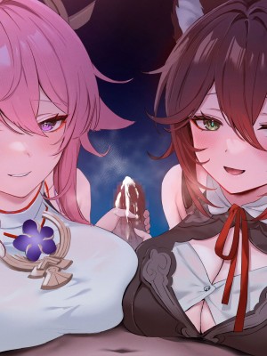 [あよ]狐のお姉さんに耳元で囁かれながら手コキされたい(原神) (崩壊：スターレイル) [白杨汉化组]_14