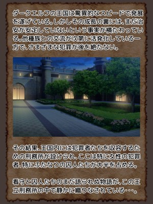 【朝風の雫】ふたなりダークエルフ看守さんvsふたなり死刑囚 ～恋のふたレズ刑務所24時～_003