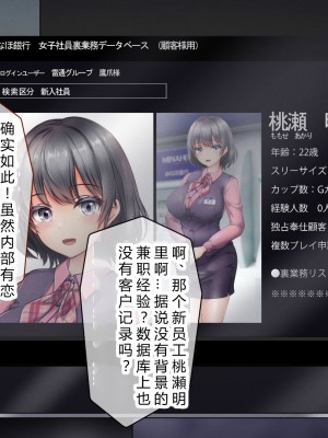 [涙目しずく] 大手銀行のドスケベ裏業務〜女子銀行員達は得意先の重役にヤラレ放題…!!〜 [中国翻訳]_064