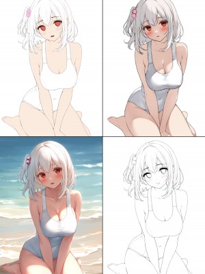 [モノ手紙 (かるたも)] えっちなおなかかんさつ。おなか×水着 [DL版]_46