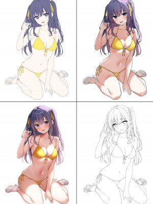 [モノ手紙 (かるたも)] えっちなおなかかんさつ。おなか×水着 [DL版]_27