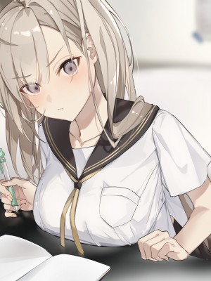 [おこめつぶ] 勉強中の彼女の乳首いじってその気にさせる_122