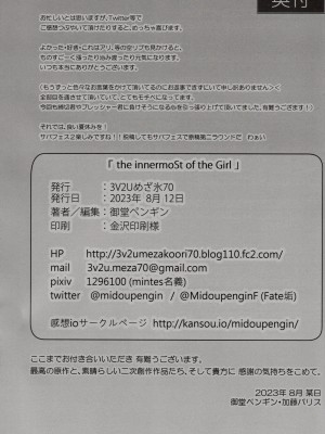 (C102) [3V2Uめざ氷70 (御堂ペンギン)] the innermoSt of the Girl (Fate／Grand Order)_33