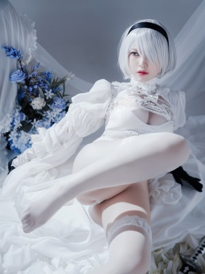 半半子 – Automataヨルハ二号B型 白いドレス_22