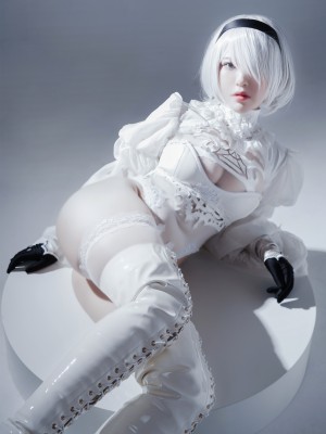 半半子 – Automataヨルハ二号B型 白いドレス_26