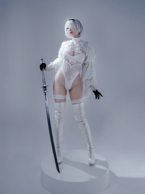 半半子 – Automataヨルハ二号B型 白いドレス_20