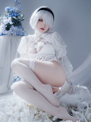 半半子 – Automataヨルハ二号B型 白いドレス_47