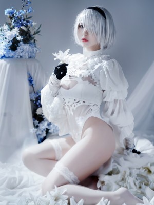 半半子 – Automataヨルハ二号B型 白いドレス_27