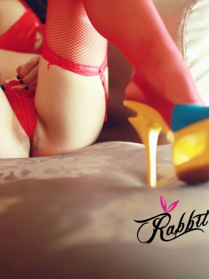 蕾丝兔宝宝 - 情趣红网袜_011