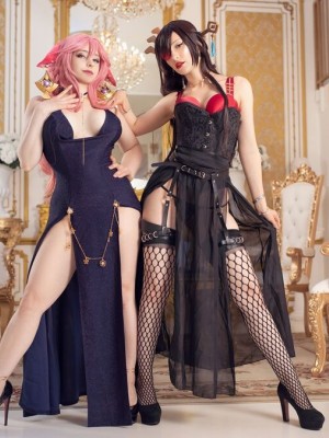 Mikomi Hokina & Yuzu Pyon – Yae Miko Dress & Beidou Dress_07