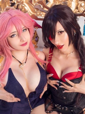 Mikomi Hokina & Yuzu Pyon – Yae Miko Dress & Beidou Dress_23
