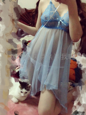 快点亲亲我吖 - 蓝色纱裙_006