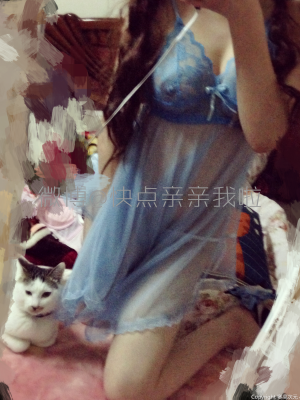 快点亲亲我吖 - 蓝色纱裙_007