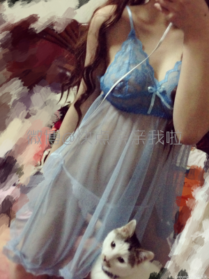 快点亲亲我吖 - 蓝色纱裙_003