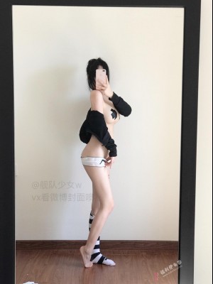 弱气乙女(御宅猫娘 舰队少女w) - 条纹长袜_011