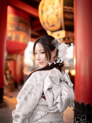 [Hane Ame／雨波] Original 2024 New year Silver Kimono_33