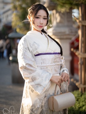 [Hane Ame／雨波] Original 2024 New year Silver Kimono_04