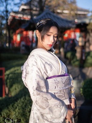 [Hane Ame／雨波] Original 2024 New year Silver Kimono_22