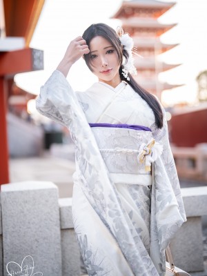 [Hane Ame／雨波] Original 2024 New year Silver Kimono_13