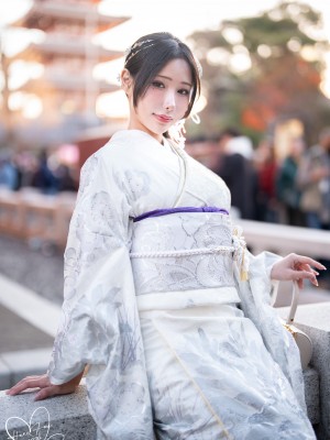 [Hane Ame／雨波] Original 2024 New year Silver Kimono_15