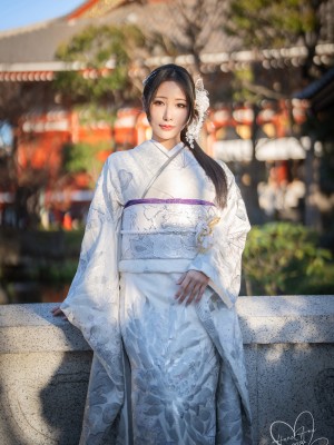 [Hane Ame／雨波] Original 2024 New year Silver Kimono_11