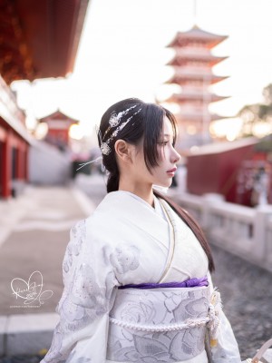 [Hane Ame／雨波] Original 2024 New year Silver Kimono_24