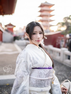 [Hane Ame／雨波] Original 2024 New year Silver Kimono_25