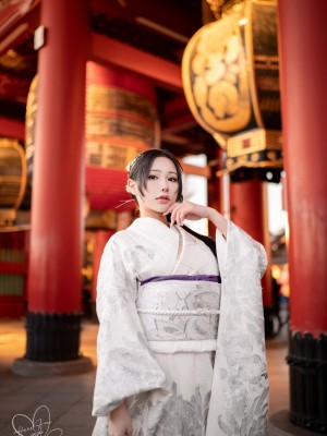 [Hane Ame／雨波] Original 2024 New year Silver Kimono_30