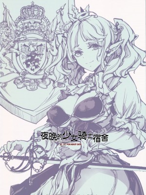(C102) [70年式悠久機関 (おはぎさん)] 夜の乙女騎士寮｜夜晚的少女骑士宿舍 [驴子汉化组]_02