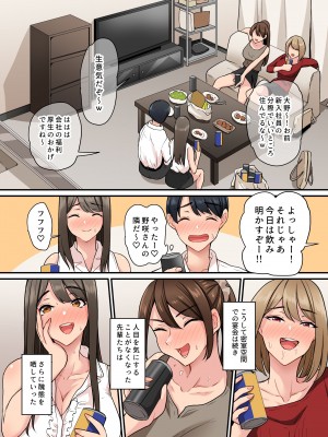 [NCP] 入社したらビッチな女先輩ばかりでハーレムになった。宅飲みで精液まで飲み干されることになった僕の話。_07