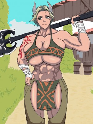 [ゴブリン] 爆乳筋肉長身女をチート道具でママにする!!_03