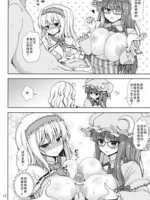 (C84) [アタりや教室 (目目蓮)] アリスとパチュリーの夜遊びタイム!! (東方Project)｜爱丽丝和帕秋莉的夜间游戏时间!! [甜族星人X茄某人个人汉化]_12