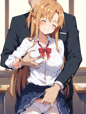 (同人CG集) [ぶるーと] 帰還者学園の巨乳コンビが催●おじさんに寝取られ孕まされる話 (ソードアート・オンライン)_123_By_zhonyk_010r