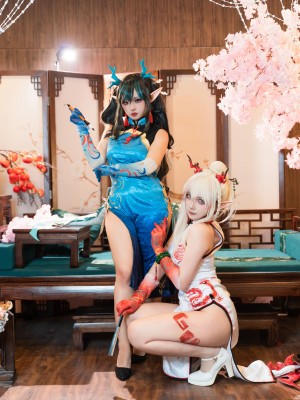 [阿呀被发现了Aya&小和甜酒] 年夕旗袍双人御守_004
