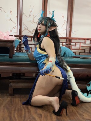 [阿呀被发现了Aya&小和甜酒] 年夕旗袍双人御守_160