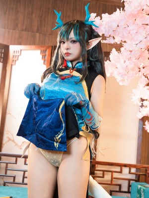 [阿呀被发现了Aya&小和甜酒] 年夕旗袍双人御守_081