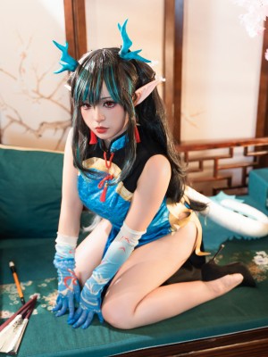 [阿呀被发现了Aya&小和甜酒] 年夕旗袍双人御守_069