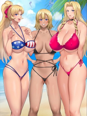 [焼酎MAC] 陰キャ弟が南国ビーチで金髪爆乳母娘をまとめて寝取って孕ませる話[個人機翻]_407