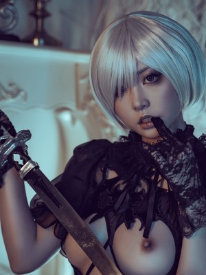 爆机少女喵小吉 – 2B (NieR) Black Bride_24