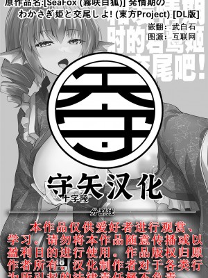 [SeaFox (霧咲白狐)] 発情期のわかさぎ姫と交尾しよ! (東方Project)｜和发情期时的若鹭姬来交尾吧！ [守矢十字陵汉化] [DL版]_17