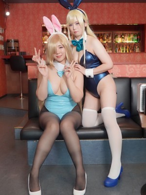 Wバニー潜入捜査ご奉仕ハーレム３Pセックス ～アングラBARで乳も尻も丸出しにされパイパンま〇こに連続射精～ 【ブルーアー〇イブ飛鳥馬トキ＆一ノ瀬アスナ】_31