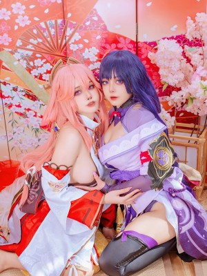 Byoru - Yae Miko x Raiden Shogun【Genshin Impact】_011