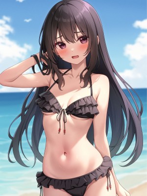 (C104)[モノ手紙 (かるたも)] えっちなおなかかんさつ。おなか×水着 2 [DL版]_42