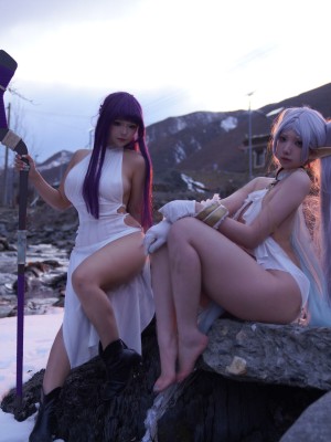 [阿呀被发现了Aya&小和甜酒] 雪山 菲伦&芙莉莲_90