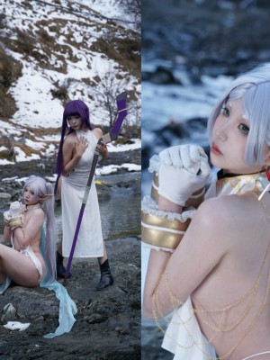 [阿呀被发现了Aya&小和甜酒] 雪山 菲伦&芙莉莲_89