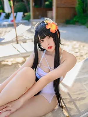 Natsuko夏夏子 - 碧蓝航线 比叡 泳装_18