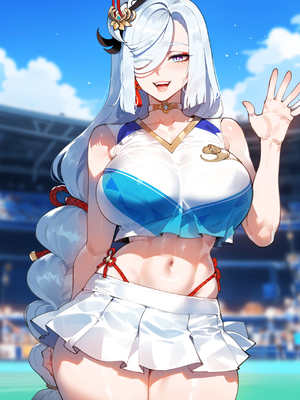 [MiyuAi] Shenhe's Cheer Tryouts (Extras) - Genshin Impact (Patreon) (AI Generated)_0024